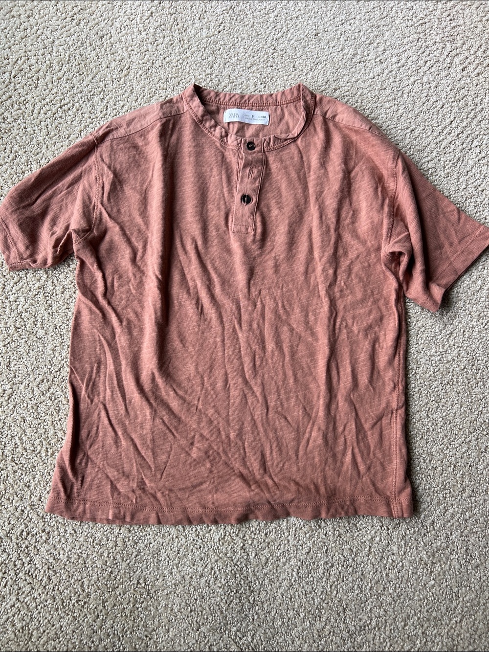 Boys Rust Short-Sleeve Henley Shirt